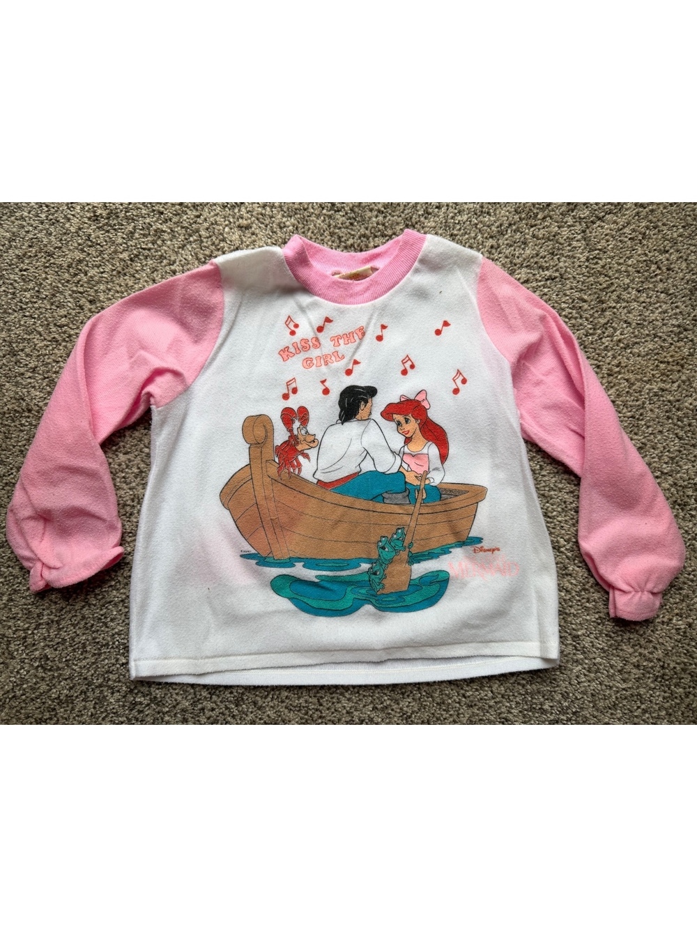 Vintage 90s Disney Ariel pink long sleeve shirt